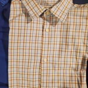 Banana Republic Men's Mustard Checkered Shirt